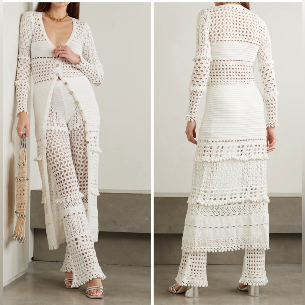 Retrofete Alaia iridescent crochet-knit cardigan NWT